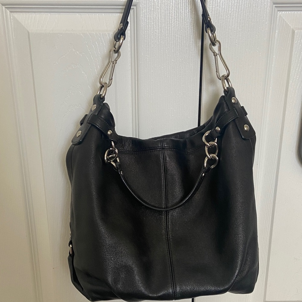 Coach Black Leather Shoulder Bag